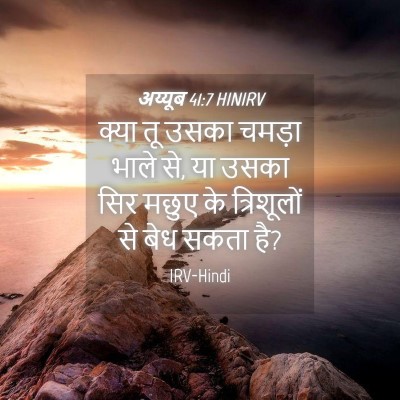 Picture 04 - अय्यूब 41:7 HINIRV - क्या तू उसका चमड़ा - Bible Verse Picture