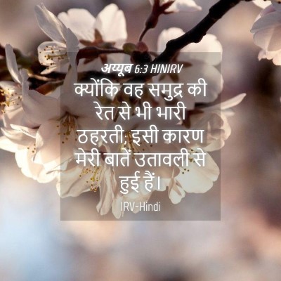 Picture 04 - अय्यूब 6:3 HINIRV - क्योंकि वह समुद्र - Bible Verse Picture