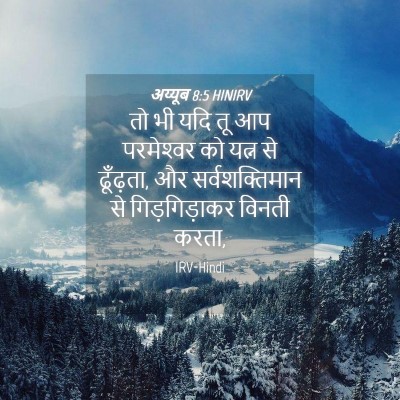 Picture 04 - अय्यूब 8:5 HINIRV - तो भी यदि तू आप - Bible Verse Picture