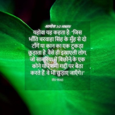 Picture 04 - आमोस 3:12 HINIRV - यहोवा यह कहता है: - Bible Verse Picture