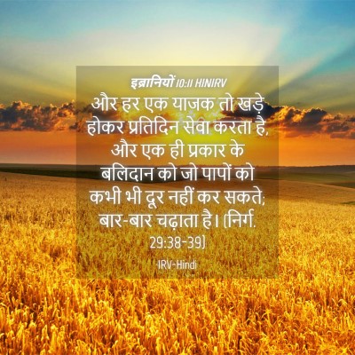 Picture 04 - इब्रानियों 10:11 HINIRV - और हर एक याजक तो - Bible Verse Picture