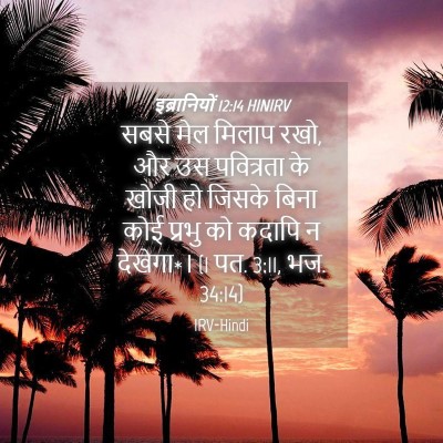 Picture 04 - इब्रानियों 12:14 HINIRV - सबसे मेल मिलाप रखो, - Bible Verse Picture
