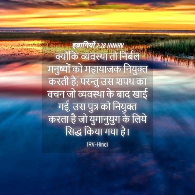 Picture 04 - इब्रानियों 7:28 HINIRV - क्योंकि व्यवस्था - Bible Verse Picture