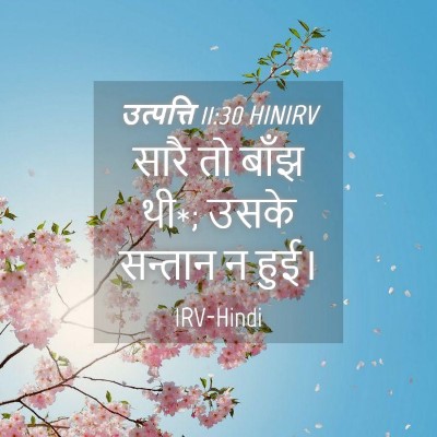 Picture 04 - उत्पत्ति 11:30 HINIRV - सारै तो बाँझ थी*; - Bible Verse Picture