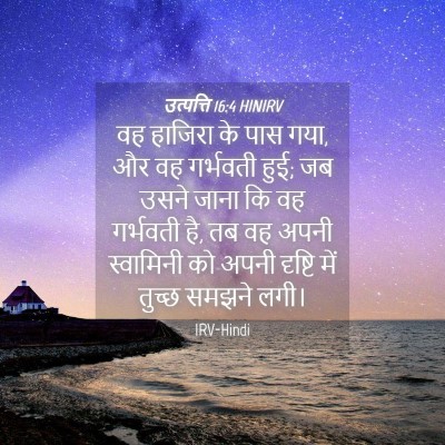 Picture 04 - उत्पत्ति 16:4 HINIRV - वह हाजिरा के पास - Bible Verse Picture