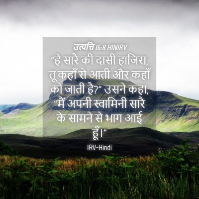 Picture 04 - उत्पत्ति 16:8 HINIRV - “हे सारै की दासी - Bible Verse Picture