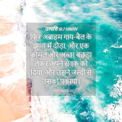 Picture 04 - उत्पत्ति 18:7 HINIRV - फिर अब्राहम - Bible Verse Picture