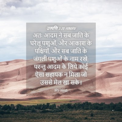Picture 04 - उत्पत्ति 2:20 HINIRV - अतः आदम ने सब जाति - Bible Verse Picture