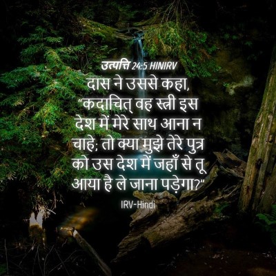 Picture 04 - उत्पत्ति 24:5 HINIRV - दास ने उससे कहा, - Bible Verse Picture