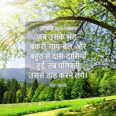 Picture 04 - उत्पत्ति 26:14 HINIRV - जब उसके भेड़-बकरी, - Bible Verse Picture