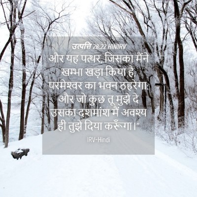 Picture 04 - उत्पत्ति 28:22 HINIRV - और यह पत्थर, जिसका - Bible Verse Picture