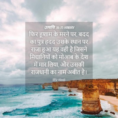 Picture 04 - उत्पत्ति 36:35 HINIRV - फिर हूशाम के मरने - Bible Verse Picture