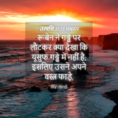 Picture 04 - उत्पत्ति 37:29 HINIRV - रूबेन ने गड्ढे पर - Bible Verse Picture