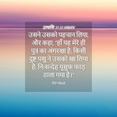 Picture 04 - उत्पत्ति 37:33 HINIRV - उसने उसको पहचान - Bible Verse Picture