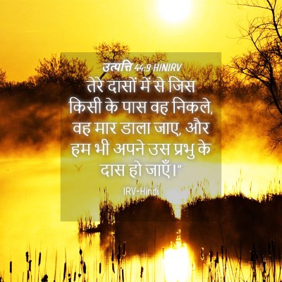 Picture 04 - उत्पत्ति 44:9 HINIRV - तेरे दासों में से - Bible Verse Picture