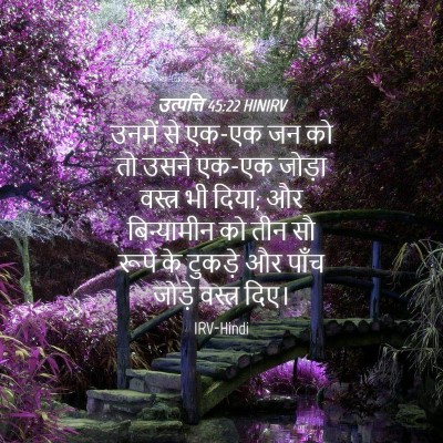 Picture 04 - उत्पत्ति 45:22 HINIRV - उनमें से एक-एक जन - Bible Verse Picture
