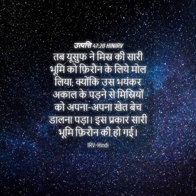 Picture 04 - उत्पत्ति 47:20 HINIRV - तब यूसुफ ने मिस्र - Bible Verse Picture