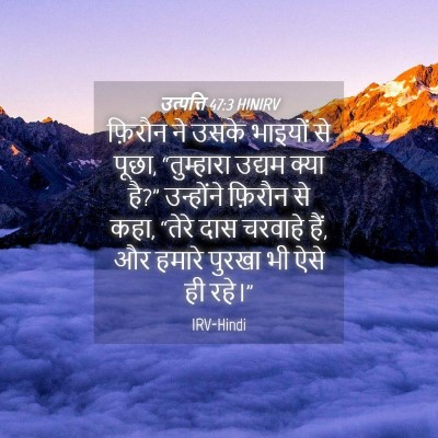 Picture 04 - उत्पत्ति 47:3 HINIRV - फ़िरौन ने उसके - Bible Verse Picture
