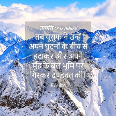 Picture 04 - उत्पत्ति 48:12 HINIRV - तब यूसुफ ने उन्हें - Bible Verse Picture