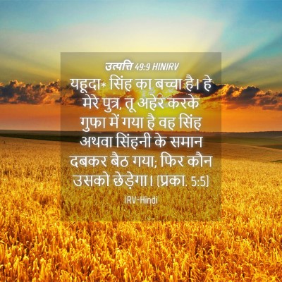 Picture 04 - उत्पत्ति 49:9 HINIRV - यहूदा* सिंह का - Bible Verse Picture