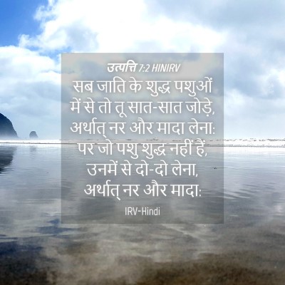 Picture 04 - उत्पत्ति 7:2 HINIRV - सब जाति के शुद्ध - Bible Verse Picture