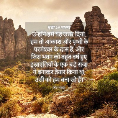 Picture 04 - एज्रा 5:11 HINIRV - उन्होंने हमें यह - Bible Verse Picture