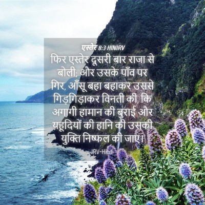 Picture 04 - एस्तेर 8:3 HINIRV - फिर एस्तेर दूसरी - Bible Verse Picture