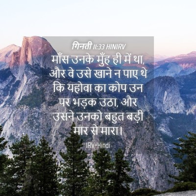 Picture 04 - गिनती 11:33 HINIRV - माँस उनके मुँह ही - Bible Verse Picture