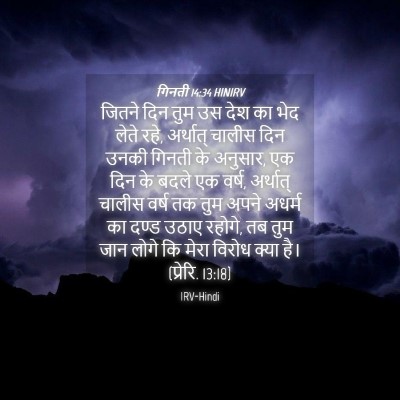 Picture 04 - गिनती 14:34 HINIRV - जितने दिन तुम उस - Bible Verse Picture