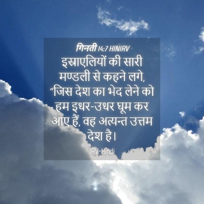 Picture 04 - गिनती 14:7 HINIRV - इस्राएलियों की - Bible Verse Picture