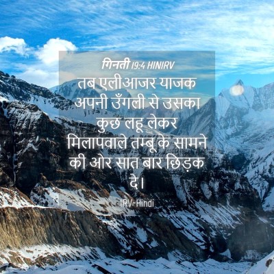 Picture 04 - गिनती 19:4 HINIRV - तब एलीआजर याजक - Bible Verse Picture