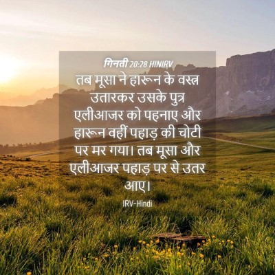 Picture 04 - गिनती 20:28 HINIRV - तब मूसा ने हारून के - Bible Verse Picture