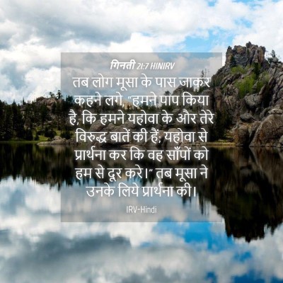Picture 04 - गिनती 21:7 HINIRV - तब लोग मूसा के पास - Bible Verse Picture
