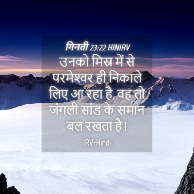 Picture 04 - गिनती 23:22 HINIRV - उनको मिस्र में से - Bible Verse Picture