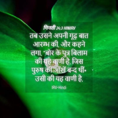 Picture 04 - गिनती 24:3 HINIRV - तब उसने अपनी गूढ़ - Bible Verse Picture