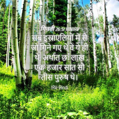 Picture 04 - गिनती 26:51 HINIRV - सब इस्राएलियों - Bible Verse Picture