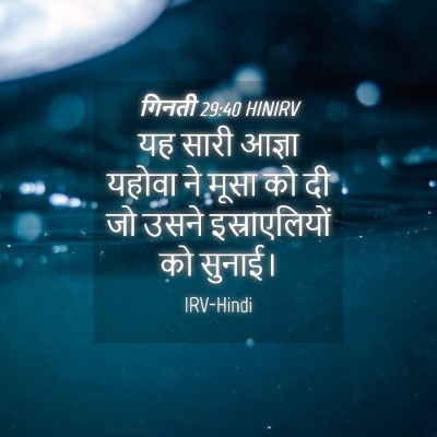 Picture 04 - गिनती 29:40 HINIRV - यह सारी आज्ञा - Bible Verse Picture