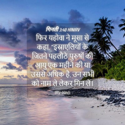 Picture 04 - गिनती 3:40 HINIRV - फिर यहोवा ने मूसा - Bible Verse Picture