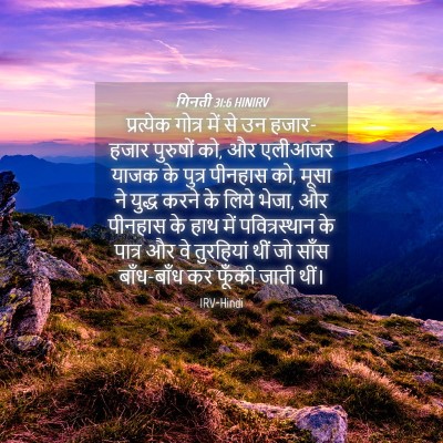 Picture 04 - गिनती 31:6 HINIRV - प्रत्येक गोत्र - Bible Verse Picture