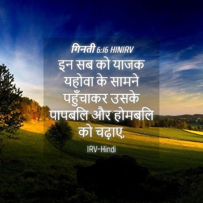 Picture 04 - गिनती 6:16 HINIRV - इन सब को याजक यहोवा - Bible Verse Picture