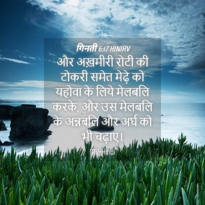 Picture 04 - गिनती 6:17 HINIRV - और अख़मीरी रोटी की - Bible Verse Picture