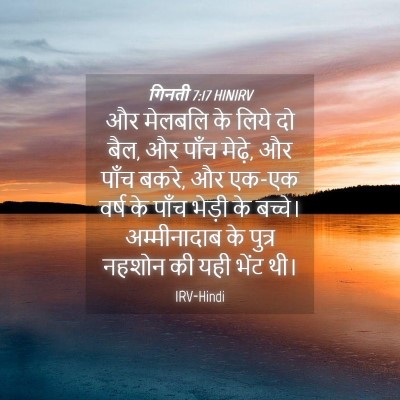 Picture 04 - गिनती 7:17 HINIRV - और मेलबलि के लिये - Bible Verse Picture