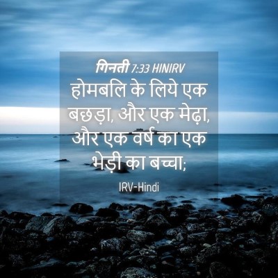 Picture 04 - गिनती 7:33 HINIRV - होमबलि के लिये एक - Bible Verse Picture