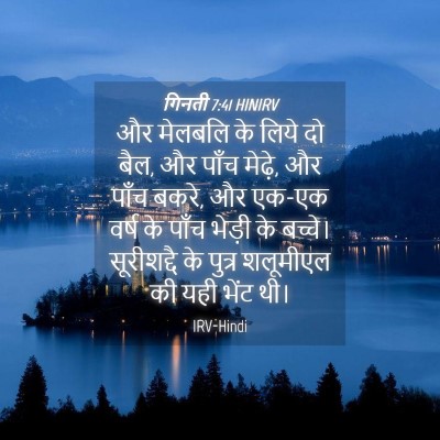 Picture 04 - गिनती 7:41 HINIRV - और मेलबलि के लिये - Bible Verse Picture