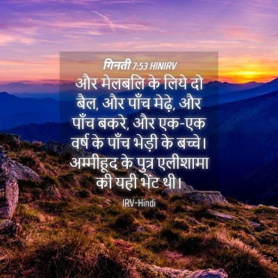 Picture 04 - गिनती 7:53 HINIRV - और मेलबलि के लिये - Bible Verse Picture