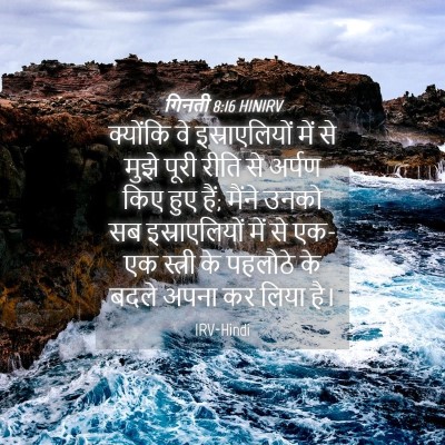 Picture 04 - गिनती 8:16 HINIRV - क्योंकि वे - Bible Verse Picture