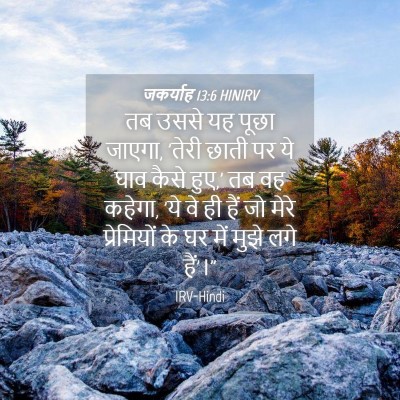Picture 04 - जकर्याह 13:6 HINIRV - तब उससे यह पूछा - Bible Verse Picture