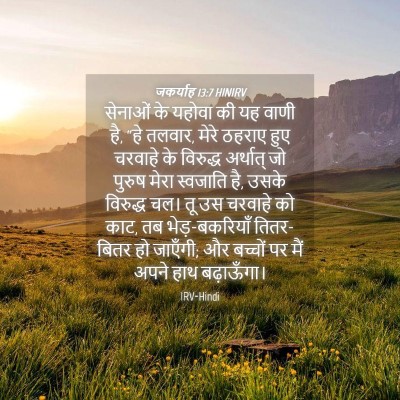 Picture 04 - जकर्याह 13:7 HINIRV - सेनाओं के यहोवा की - Bible Verse Picture