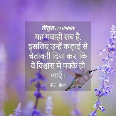 Picture 04 - तीतुस 1:13 HINIRV - यह गवाही सच है, - Bible Verse Picture