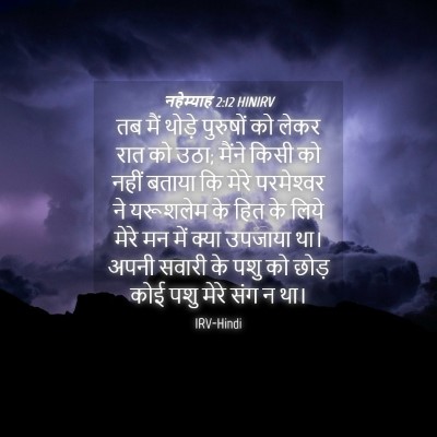 Picture 04 - नहेम्याह 2:12 HINIRV - तब मैं थोड़े - Bible Verse Picture